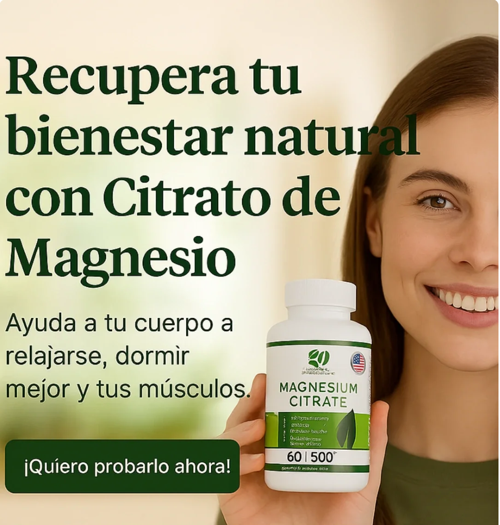 Citrato de magnesio Estreñimiento, calambres o insomnio constante? Tu cuerpo te está pidiendo magnesio.